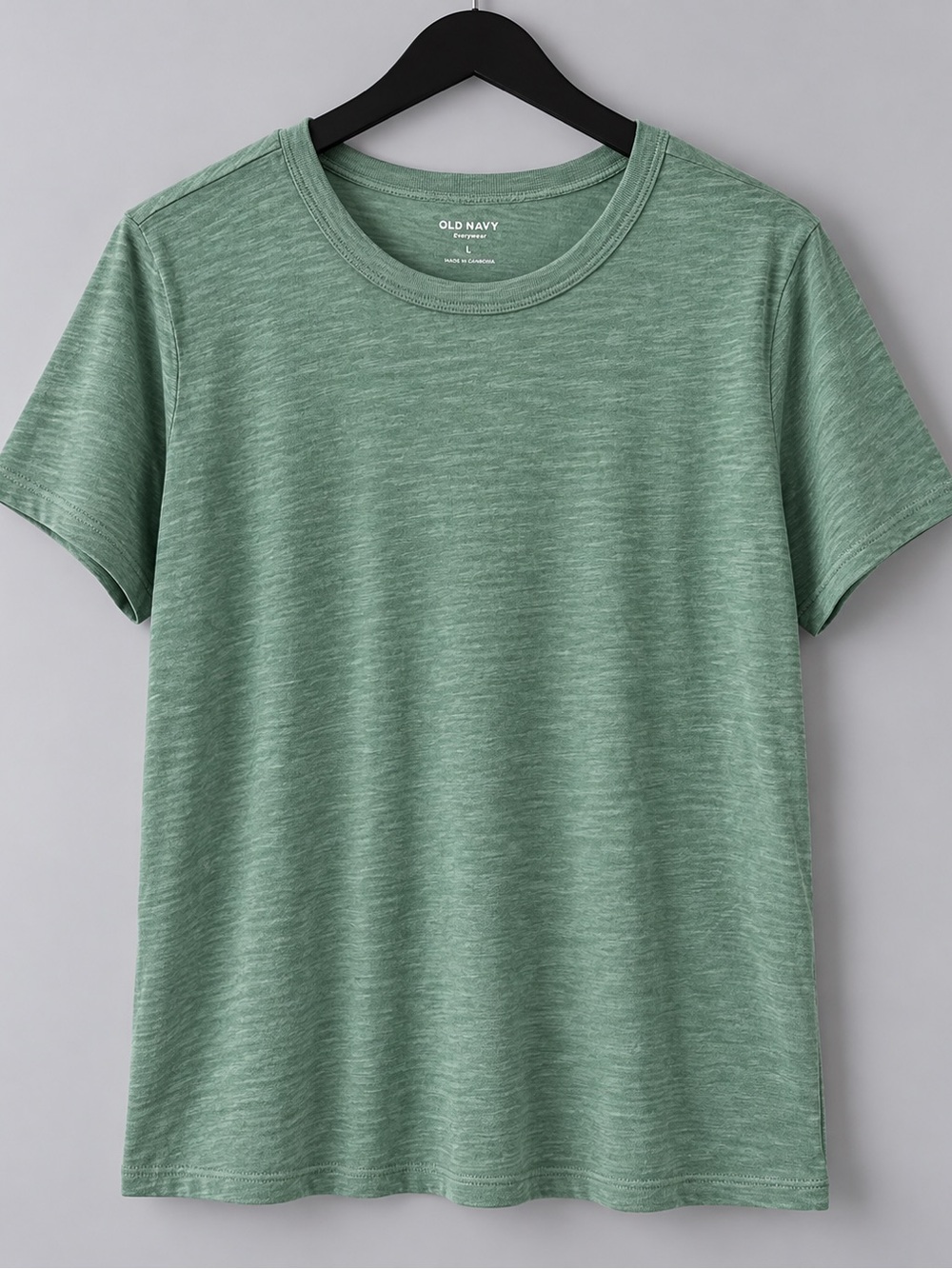 Old Navy EveryWear Crew Neck Tee Sage Green Heathered Size L